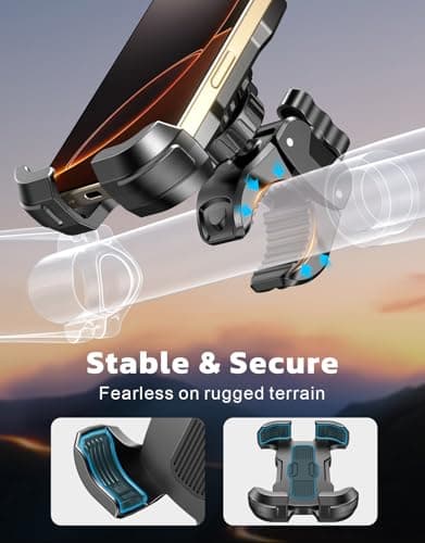 Rolgno Bike Phone Holder, [1s Release & 360° Rotate] Motorbike Phone Mount — view 4