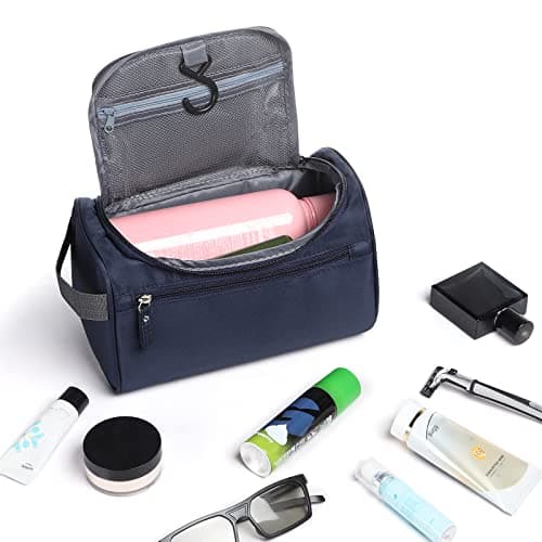 Toiletry Bag, Etercycle Hanging Wash Bag Travel Toiletry Bag Waterproof Bathroom Bag for Men and Women Travel Toiletry Makeup Organizer (Navy Blue) — view 3