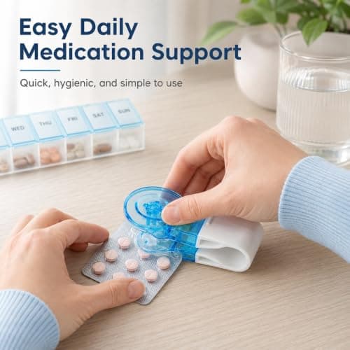 2 Pcs Pill Popper Blister Tablet Remover Easy Pop Out Medication Extractor — view 4