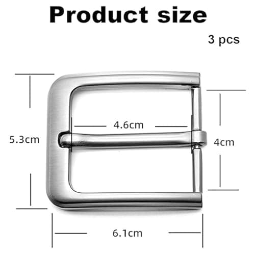 AXNKDH Square Belt Buckle, Zinc Alloy Polished Replacement Buckle, Silver Solid Metal Belt Fastener Fits 38-40mm Strap, Universal DIY Accessory for Men Women Belts, Handbag Straps and Leather Crafts — view 2