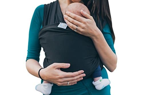 Baby Wrap Sling Organic Stretchy Premium Carrier | UK/EU Safety Tested | Made in UK by Joy and Joe | Suitable from Birth to 16Kg | with Hat, Bag and Full Colour Instruction (Black) — view 6