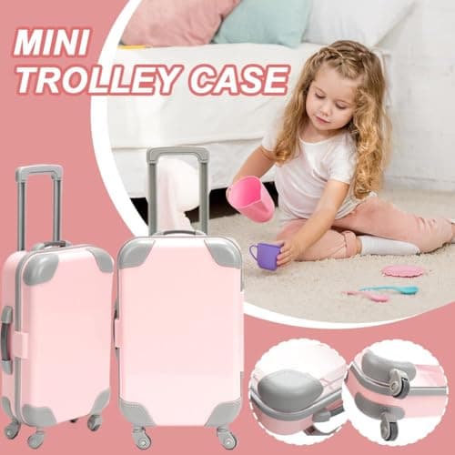 Mini Suitcase Party Favor Box – Small Plastic Luggage Organizer for Candy, Jewelry & Makeup, Tiny Travel Suitcase for Girls Trip Gifts & Doll Decor (1 Pcs) (Red) — view 2