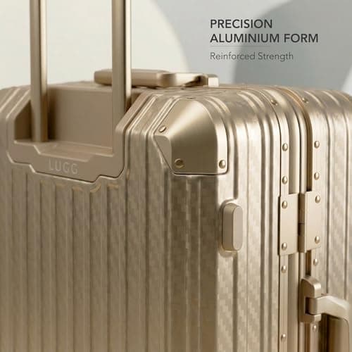 LUGG Solo Explorer 24 Inch Cabin Suitcase with Protection Cover - Alluminium Hard Frame Trolley, 66L Lightweight Travel Luggage, 360° Spinner Wheels, TSA Lock, Scratch & Water Resistant (65x45x26.5cm) — view 6