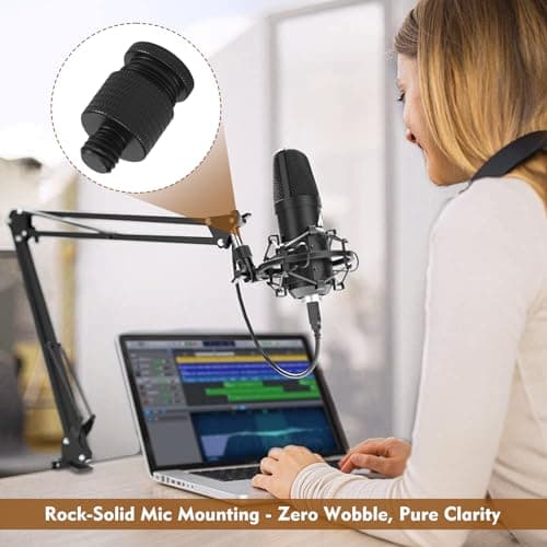 PEAPIN 8 Pack Microphone Thread Adapter Kit, Mic Stand Adapters — view 4