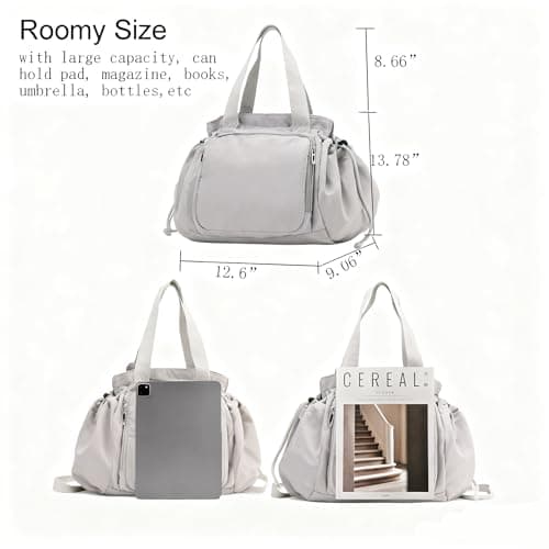Fashowlife Multi-Function Tote Bag Large Capacity– Versatile Nylon Lightweight Backpack with 15 Pockets for Car Travel, Gray, One Size — view 3
