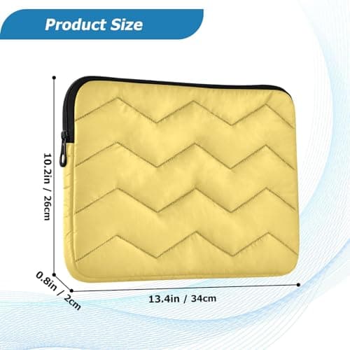 Lemon Yellow Laptop Sleeve Case 13.3 Inch Laptop Cover Bag Lightweight Computer Protectors for Work Travel — view 3