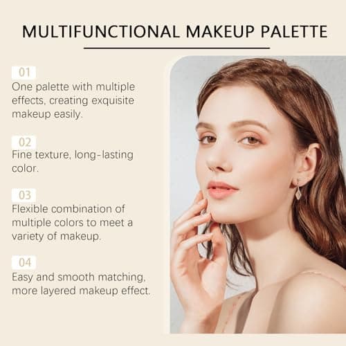 All-in-one Makeup Set with Brush, Baked Starter Makeup Palette Kit, Includes Bronzer, Blush, Highlighter and 6 Eyeshadows, Cosmetics Gift Set for Women — view 2