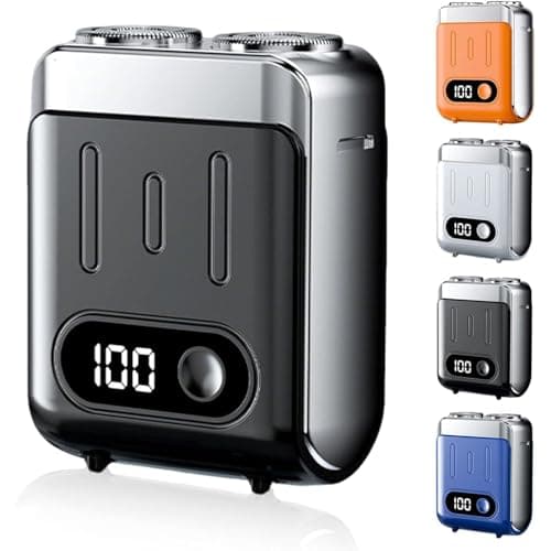 Mini Electric Razor for Men, 2025 New Portable Razors for Men IPX7 Waterproof, Type-C Fast Shavers Cordless Rechargeable, Beard Trimmer, Magnetic Double Head Shavers for Home or Travel (Black)
