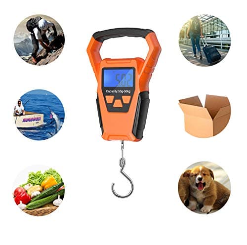 aokuy Waterproof Fishing Scale with Ruler, Luggage Scale, Weight Hanging Hook Scale,110lb/50KG-Backlit LCD Display.Waterprof bag and 2 AAA Batteries Included — view 6
