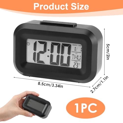 Digital Alarm Clock for Bedroom LED Display Clocks Small Travel Alarm Clock — view 2