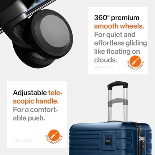 Polycarbonate XL Suitcase Large 77cm - 158cm Linear Dimensions - 20kg Suitcase Including TSA Lock, Hard Shell, Travel Case — view 5
