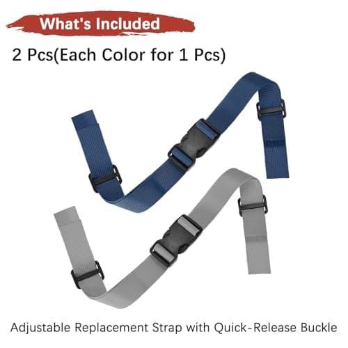 TIXIPEM 2PCS Backpack Chest Strap 11x6in Adjustable, Navy Blue & Grey — view 4