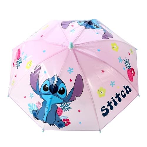 Disney Stitch Kids Dome Umbrella – Official Licensed Children's Character Toddler Umbrella, Strong, Lightweight & Windproof School Rain Umbrella for Girls & Boys, Child-Friendly Safety Opening — view 3