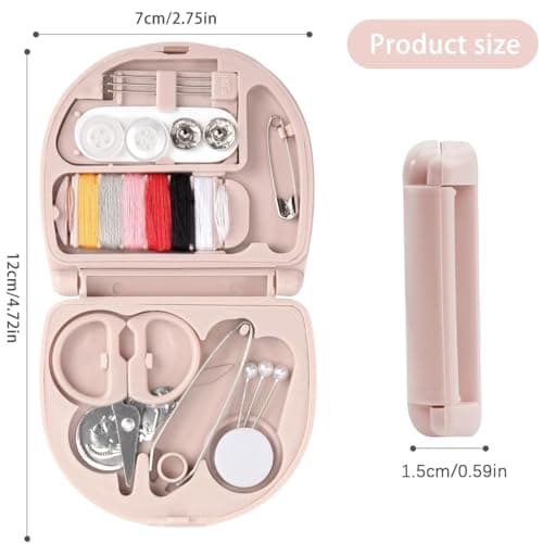 Fizzix Mini Sewing Kit Small Sewing Kit Travel Sewing Kit - Compact Travel Sewing Kit with Scissors, Thimble, Buttons, Safety Pins & More, Ideal for Home, Travel, & Emergency Repairs — view 2