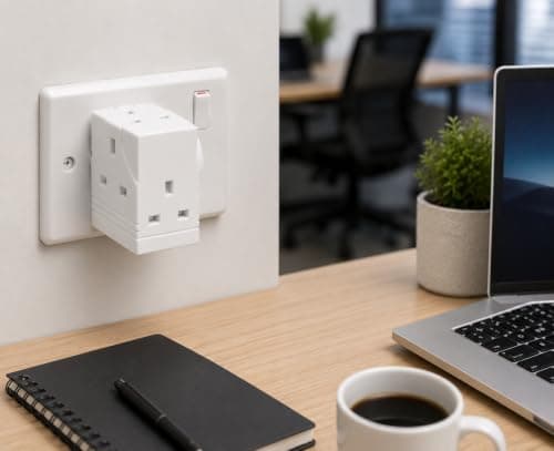 3 Way 3 Pin Power Plug Adaptor 2 Pack 13A Fused Cube Multi 3 pins Wall Socket Splitter Extension 250V Power Extender portable UK Plug for Home Office — view 4