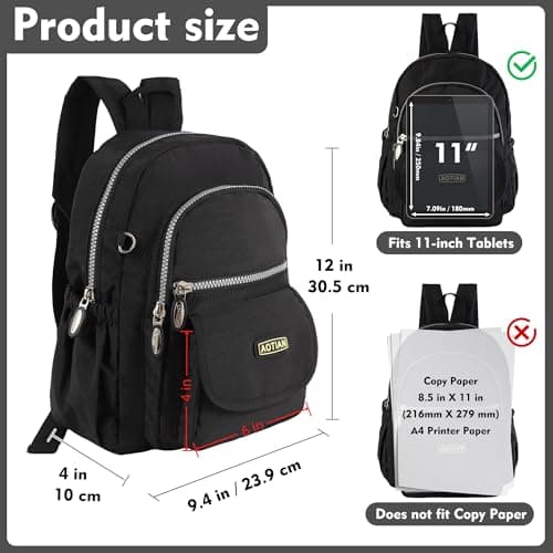 AOTIAN Mini Backpack for Women, Lightweight Sturdy Nylon Small Daypack — view 3