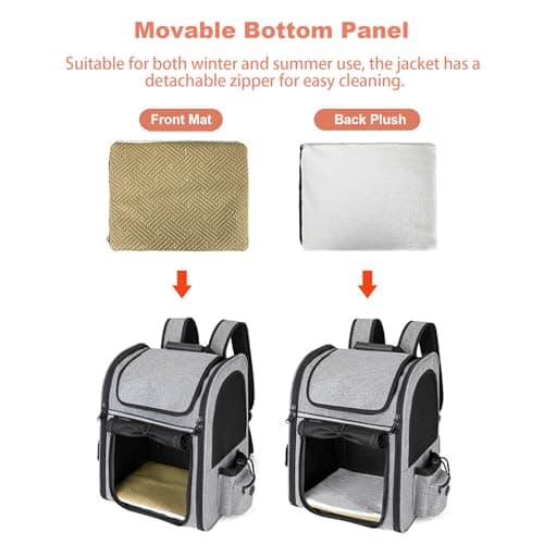 Cat Backpack Carrier, Expandable Cat Rucksack, Super Ventilated Cat Bag,Pet Carrier Backpack for Traveling,Hiking, Camping Up to 18 Lbs Capacity, Multipurpose Pet Carrier for Large Cats — view 6