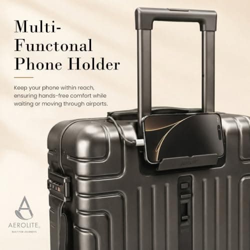 Aerolite Premium 55x40x20 No-Zip Aluminium & Polycarbonate Cabin Suitcase — view 4