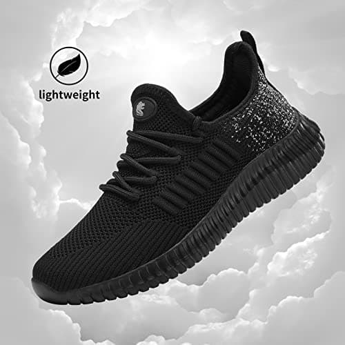 SK·TRIP Women's Walking Shoes Lightweight Breathable Flying Woven Mesh Upper Casual Jogging Shoes Ladies Tennis Shoes Workout Footwear Gym Sneakers for Women, Black Mix, 8 UK — view 4