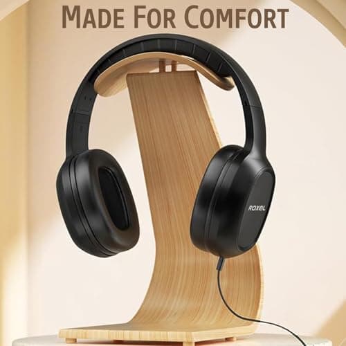Roxel RX-90 Wired Headphones with Microphone - Lightweight On Ear Headphones for Android/IOS Devices - Comfortable Head Cushion Ergonomic - Answer Incoming Calls - Perfect for Music Lovers (White) — view 2