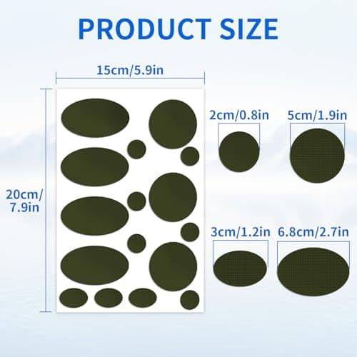 Skystuff Self-Adhesive Nylon Patches for Clothing & Tent Repair Kit – 48PCS Waterproof Ripstop Fabric Repair Tape for Down Jacket, Puffer Coat, Sleeping Bag, Backpack, Outdoor Gear Fix, Army Green — view 5