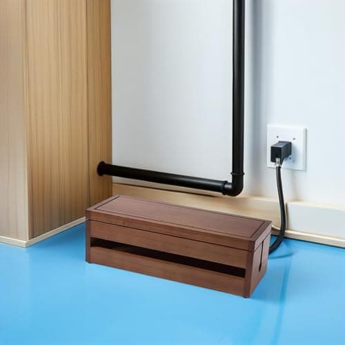 DOITOOL Cable Box Large Coffee Fortune Paulownia Wood Power Plug Organizer — view 6