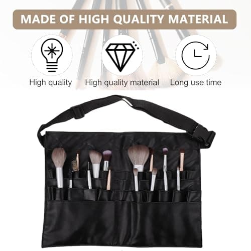 Beavorty Makeup Brush Waist Bag Black Pu About 32 Makeup Style — view 2