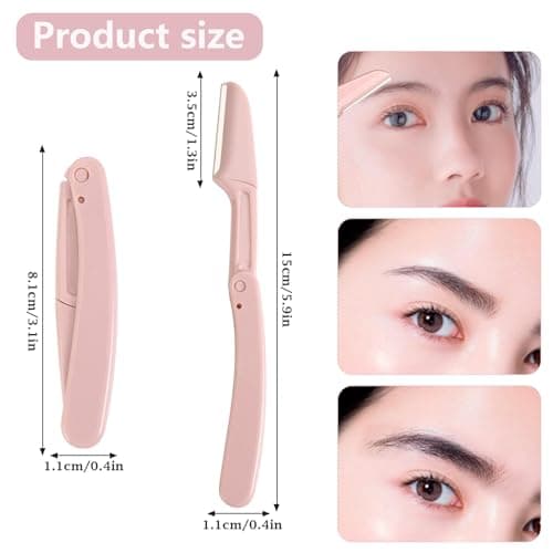 Senshuomy 3 Pack Eyebrow Razors for Women, Precision Facial Hair Trimmer, Eyebrow Shaper & Peach Fuzz Remover, Portable Eyebrow Shaver Grooming Kit — view 2