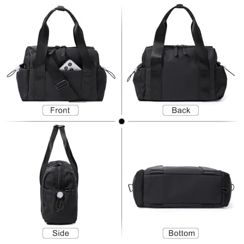 Bucosd Small Gym Bag for Women, Mini Crossbody Gym Duffle Bag with Wet Compartment, Carry on Gym Tote Bag for Workout Dance Sport Travel, Mini-Black, Mini, Fashion — view 5