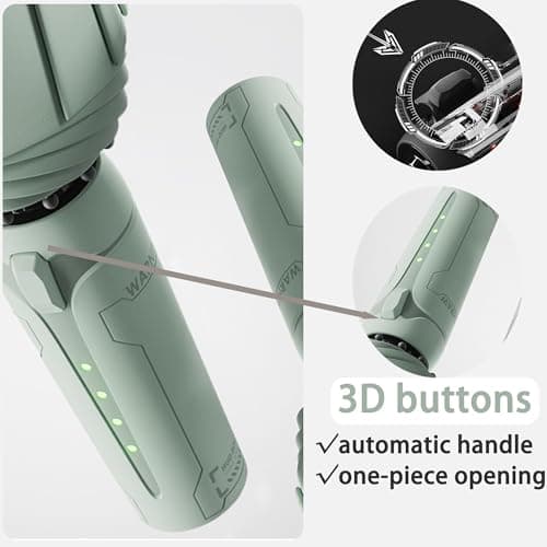 erised's bifrost Travel Folding Umbrella with 5cm Wide Strap/Auto-Open/Close 3D Button/Mecha-Style Handle Design/UPF 50+ Sun Protection/Portable Outdoor Sun & Rain/10Ribs/Handbag/Car/Men — view 5