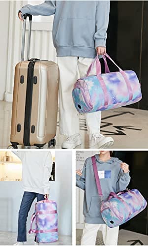 SellerFun Teens Women Travel Bag Girls Gym Duffle Bag Sports Ballet Bag with Shoe Compartment(Color B,23 Liters) — view 6