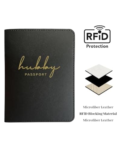 Mr and Mrs Passport Wallet, Wedding Gifts for Couples 2025, Passport Holder for Travel, Honeymoon Travel Essentials, Wife & Hubby, 4*6, Classic — view 4