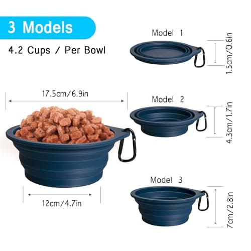 PetBonus 2-Pack Collapsible Dog Bowls, Portable Travel Dog Water Food Bowls — view 3