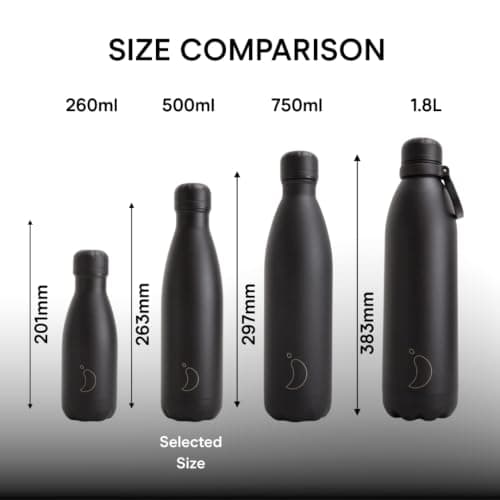 Chilly's Original Water Bottle - All Black - 500ml — view 5