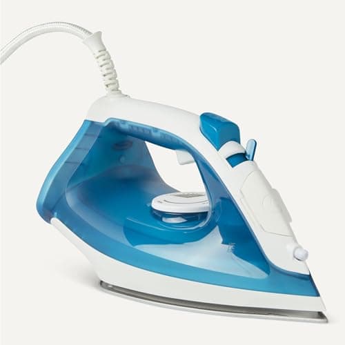 Amazon Basics Steam Iron with Nonstick Soleplate, 1800W, 20g Continuous Steam, 200ml Tank, Blue — view 5