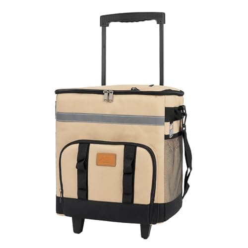 SUNNYNEST 35L Rolling Cooler Bag Insulated Tote Wheels Telescopic Handle