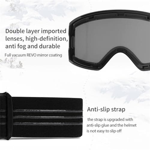 SETNGB 2026 Fashion Magnetic Ski Goggles UV400 Protection Anti-Fog Ski Glasses Men Women Quick-Change Lens Snowboard Goggles,Rose gold,185 * 105mm — view 4