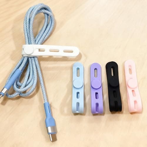 30pcs Reusable Silicone Cable Ties, Adjustable Wire Organizers for Earphone & Phone Charger, Multicolor Rubber Cord Straps for Computer, Audio Cables & Home Office Organization (30) — view 5