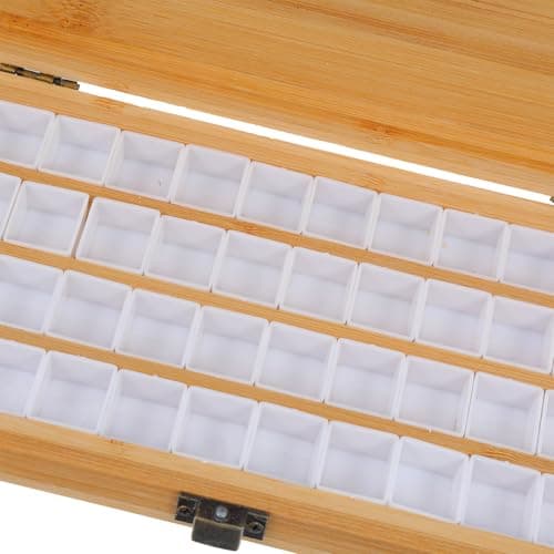 OUNONA 48-grid Compact Plastic Watercolor Palette Box with Lid for Artists Portable Mixing Tray with Grid Design for Home Storage and Travel Painting Kit — view 3