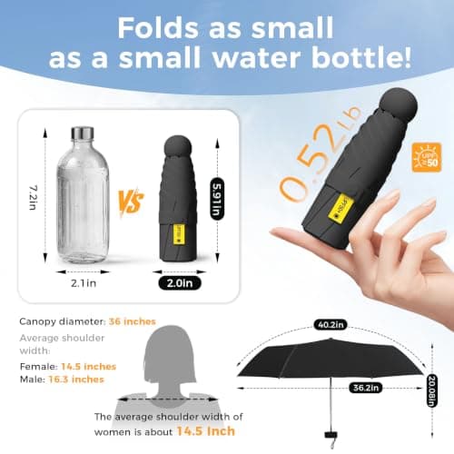 Mini Umbrellas for Women Handbag Size, Compact Folding travel Umbrella — view 2