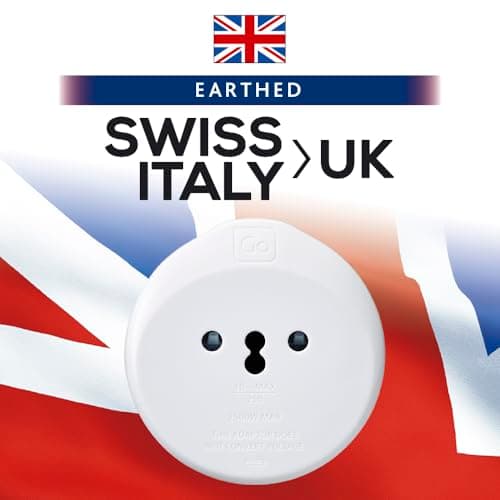 Go Travel Italian to Swiss Plug Adapter, earthed & compact — view 2
