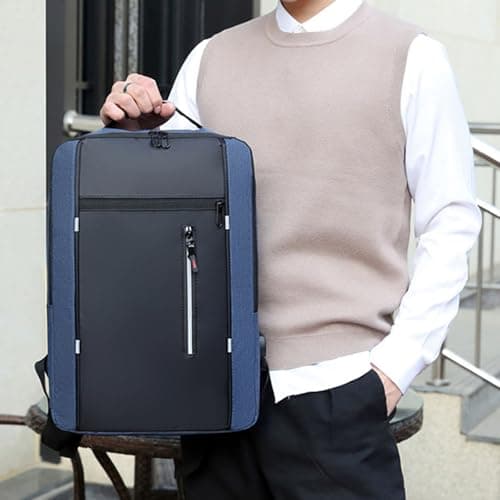 Unisex Women Men USB Charging Backpack Business Laptop Rucksack for Work Travel Commute Waterproof Slim Bag with External Charger Port Ergonomic Practical Carry Option for Adult Office Daily Use — view 5