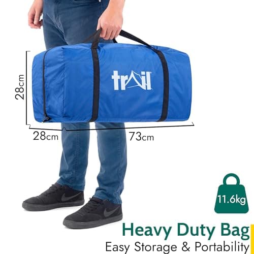 Braddon 5 Man Tent for Camping Festivals, Family Tunnel Tent, 3000mm Waterproof, Darkened Bedroom, Living Area with Standing Height, Bathtub Groundsheet, Carry Bag (L465cm x W320cm x H180/205cm) — view 5