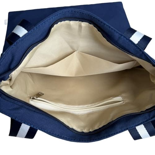 Augbunny 12OZ 100% Cotton Canvas Zipper Closure Lined Reusable Grocery Shopping Bag Beach Bag Daily Casual Multi Purpose Tote — view 4