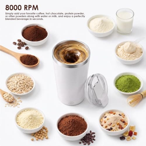 Weiyonse Self Stirring Mug - Travel Coffee Mug, 400ML Smart Tumbler 316 Stainless Steel, Insulated Coffee Cup TPYE-C Rechargeable, Stirring Cup with Detachable Magnetic Base for Office Travel — view 5