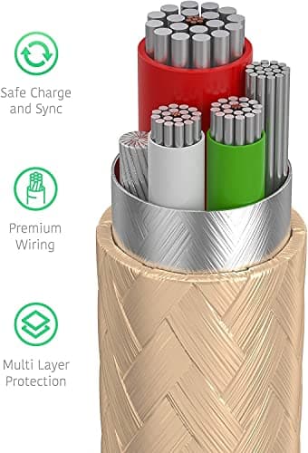 KP TECHNOLOGY [3.3ft/1m Charger Cable for Huawei P Smart 2020 / P Smart 2019 / Huawei Y7 / Y7p / Y6 / Y6p / Y6s / Y5 / Y5p / Y5 Prime / Y9 / Y8s / Y3 / Enjoy 9s / Honor 7S / 8S Micro USB (GOLD) — view 4