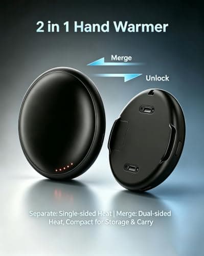 COZOME Hand Warmers Rechargeable 2 Pack, 2-in-1 Electric Portable Design — view 5