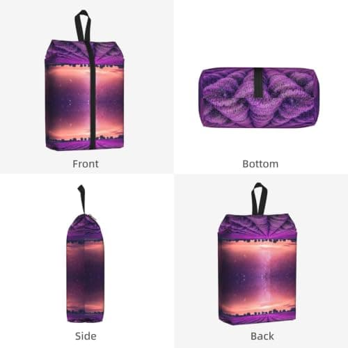 Lavender Fields Print Waterproof Shoe Bag Travel Bag with Carry Strap Storage Bag Versatile Cosmetic Bag-2pcs — view 2