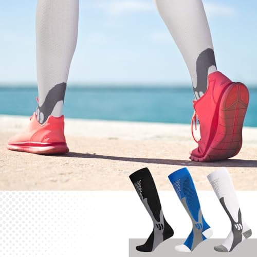 Zuimei 3 Pairs 20-30 mmHg Compression Socks for Men Women — view 6