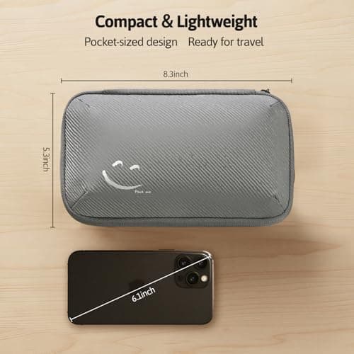OrgaWise Cable Organiser Bag, Electronic Organizer Travel Case, Water Resistant Travel Accessories Bag Tech Pouch for Charger Adapter Power Bank Hard Drive (Grey) — view 3